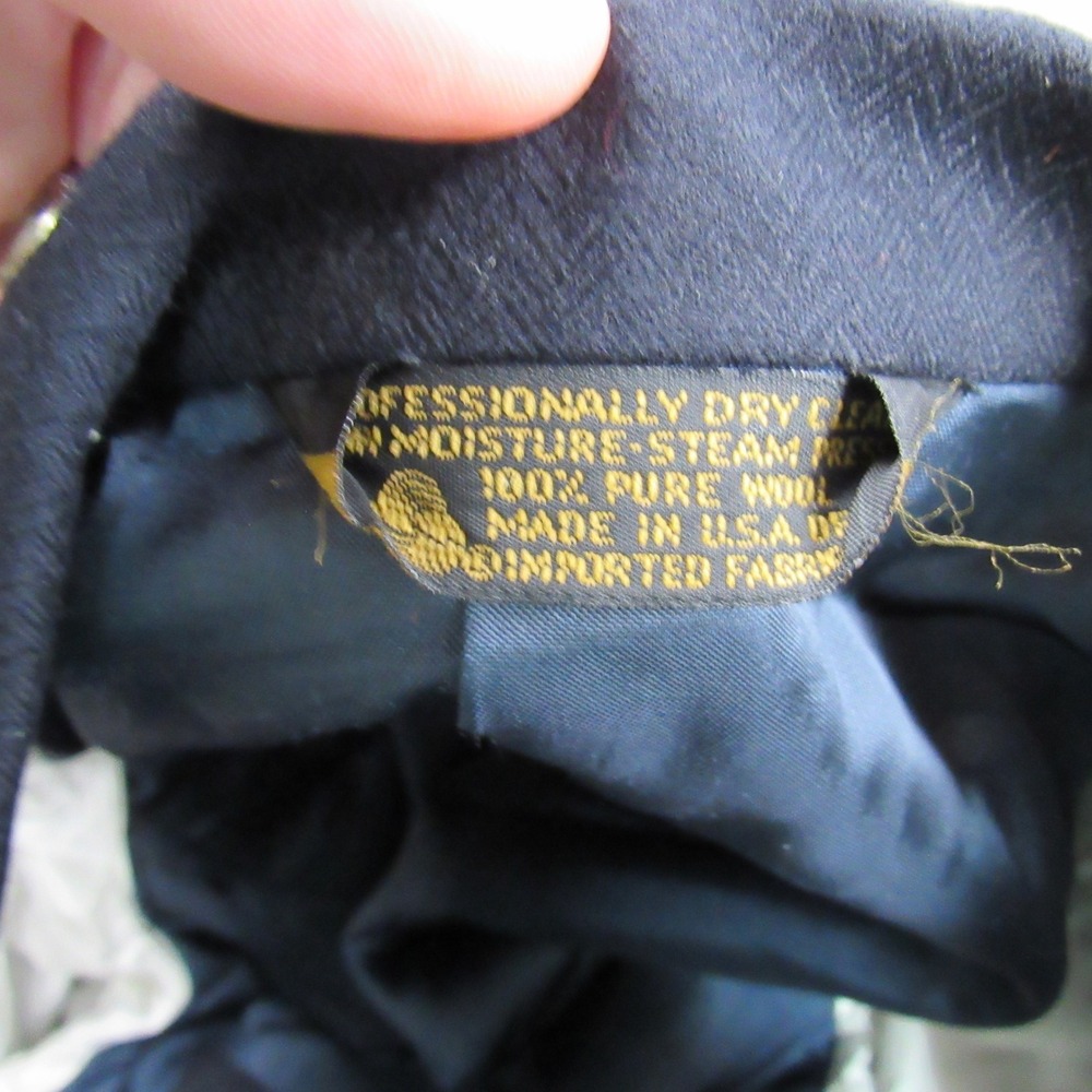 Adolfo Mens Black Pure Wool Herringbone Blazer Sport Coat Two Button Made in USA - Picture 5 of 10